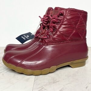New! Sperry Saltwater Water Resistant Red Duck Boot